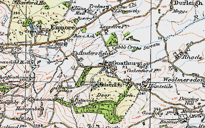 Old map of Goathurst in 1919