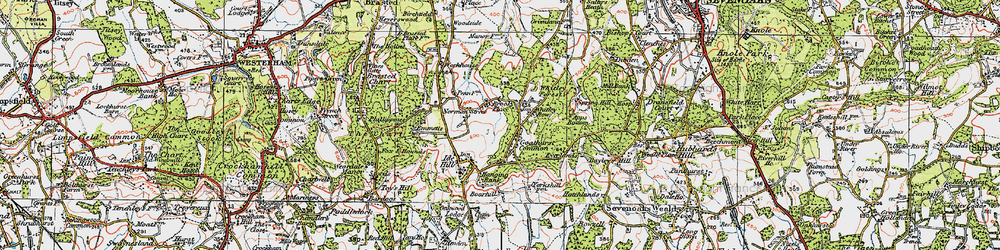 Old map of Goathurst Common in 1920