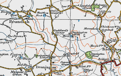 Old map of Goddard's Corner in 1921