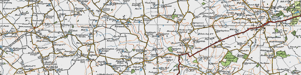 Old map of Goddard's Corner in 1921