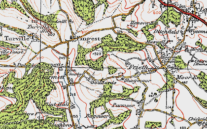 Old map of Goddards in 1919