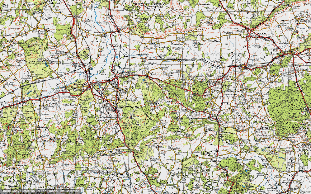 Old Map of Godden Green, 1920 in 1920