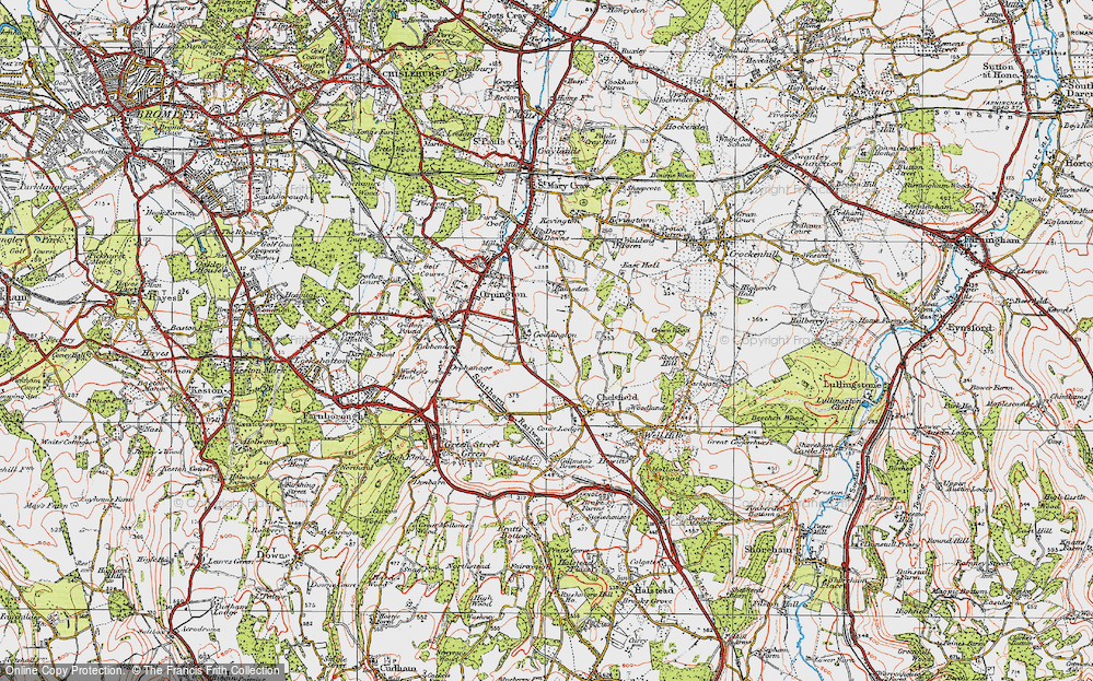 Old Map of Goddington, 1920 in 1920