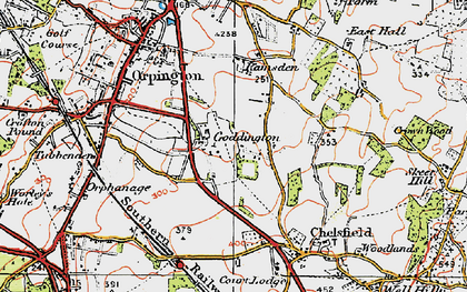 Old map of Goddington in 1920