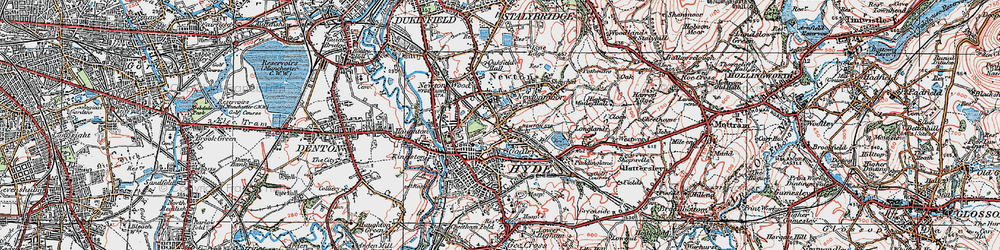 Old map of Godley in 1924