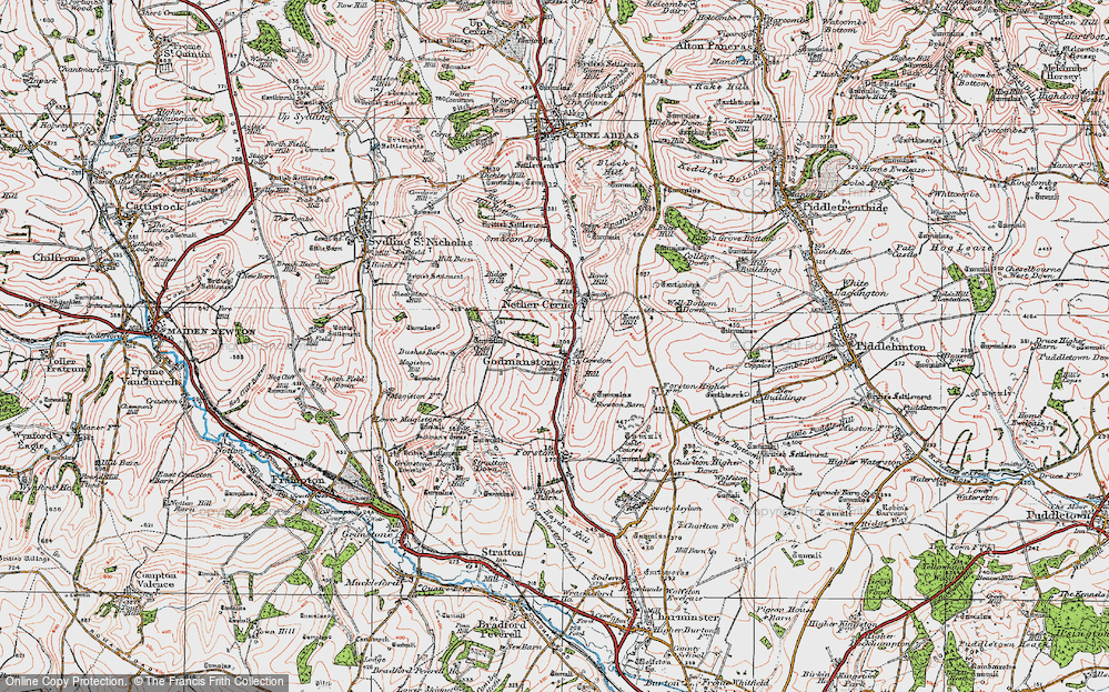 Old Map of Godmanstone, 1919 in 1919