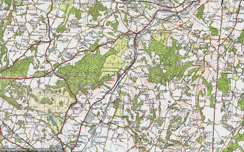 Old Map of Godmersham, 1921 in 1921