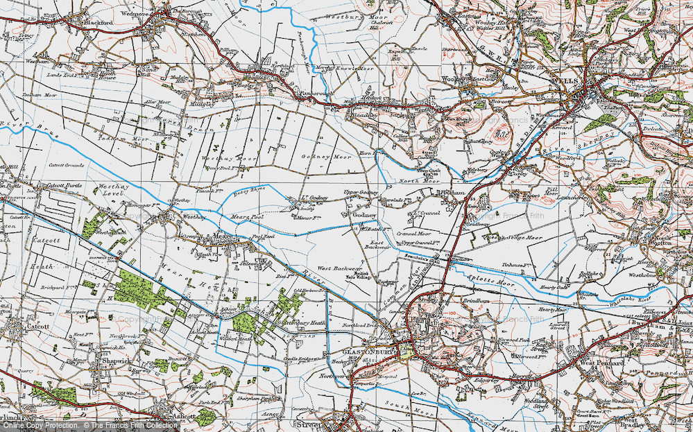 Old Map of Godney, 1919 in 1919