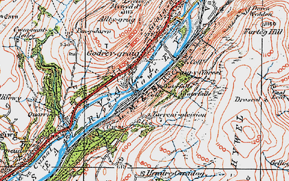 Old map of Godre'r-graig in 1923