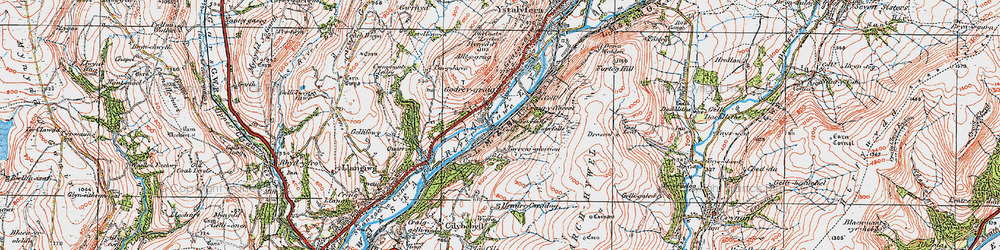 Old map of Godre'r-graig in 1923