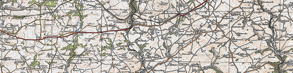 Old map of Godwell in 1919