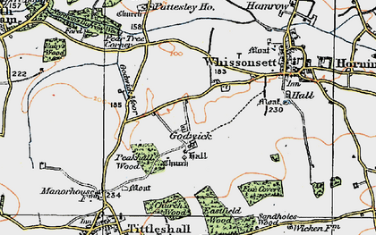 Old map of Godwick in 1921