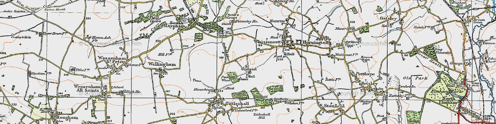 Old map of Godwick in 1921