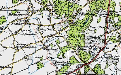 Old map of Burton Common in 1919