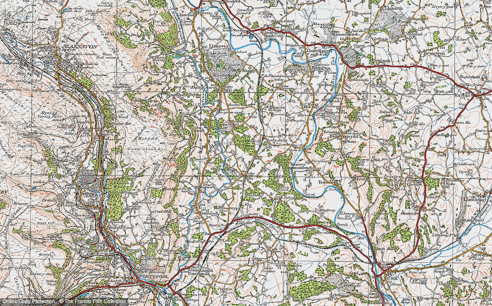 Old Map of Goetre, 1919 in 1919