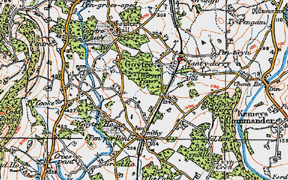 Old map of Goetre in 1919