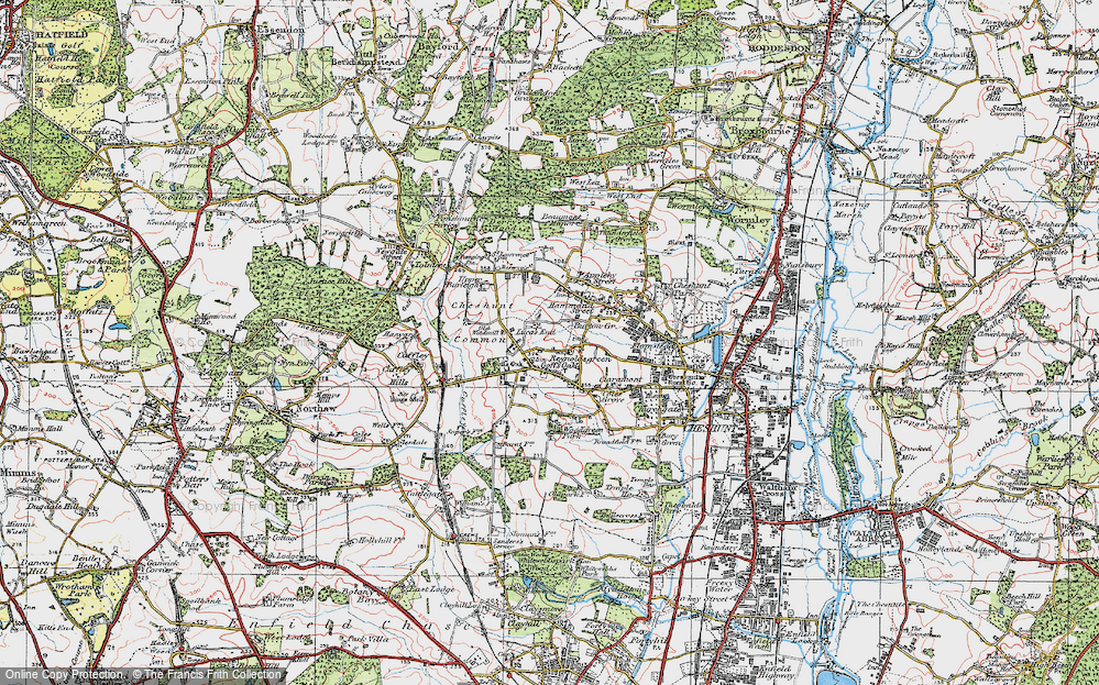 Old Map of Goff's Oak, 1920 in 1920