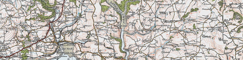Old map of Golant in 1919
