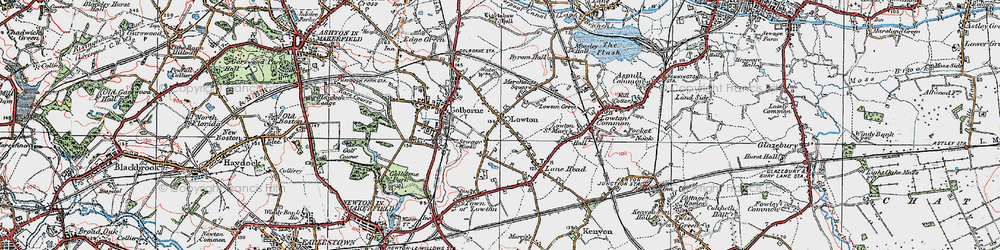 Old map of Golborne in 1924