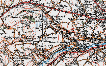 Old map of Golcar in 1925
