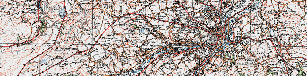 Old map of Golcar in 1925