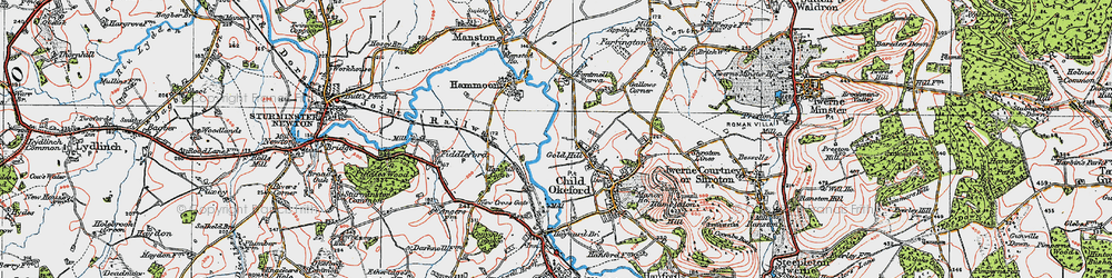 Old map of Gold Hill in 1919