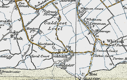 Old map of Goldcliff in 1919