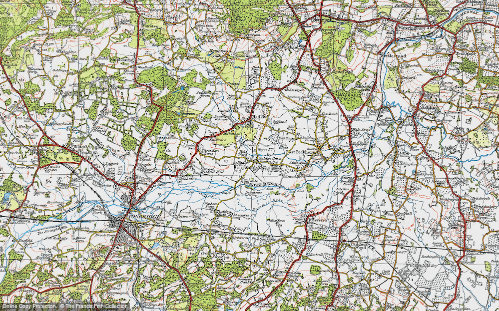Old Map of Historic Map covering Tithe Ward in 1920