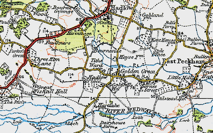 Old map of Golden Green in 1920