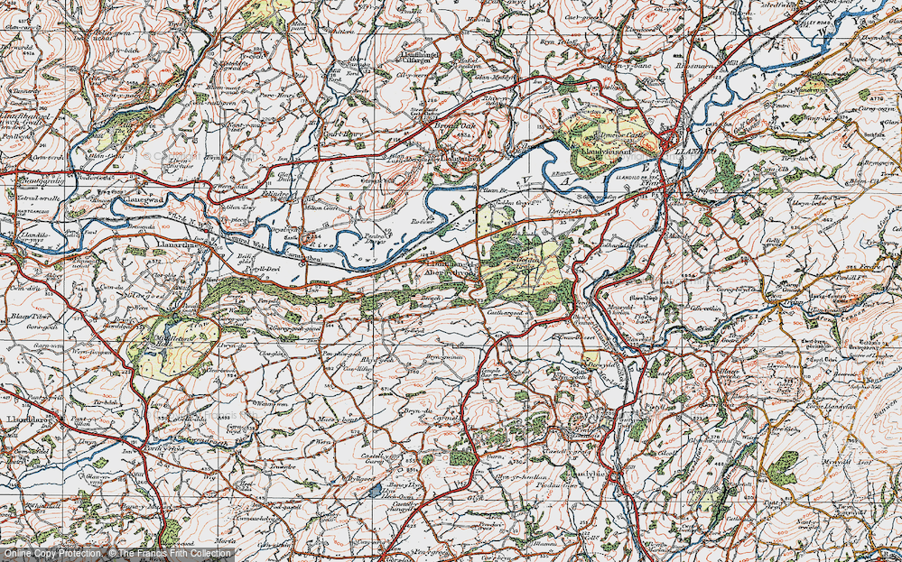 Old Map of Historic Map covering Berrach in 1923