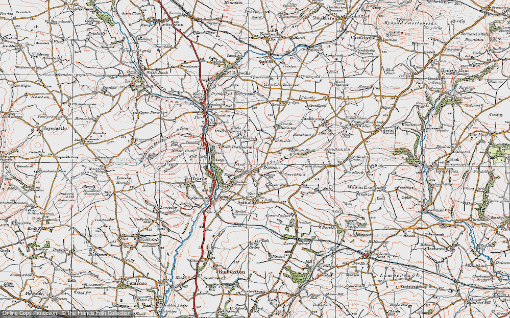 Old Map of Golden Hill, 1922 in 1922