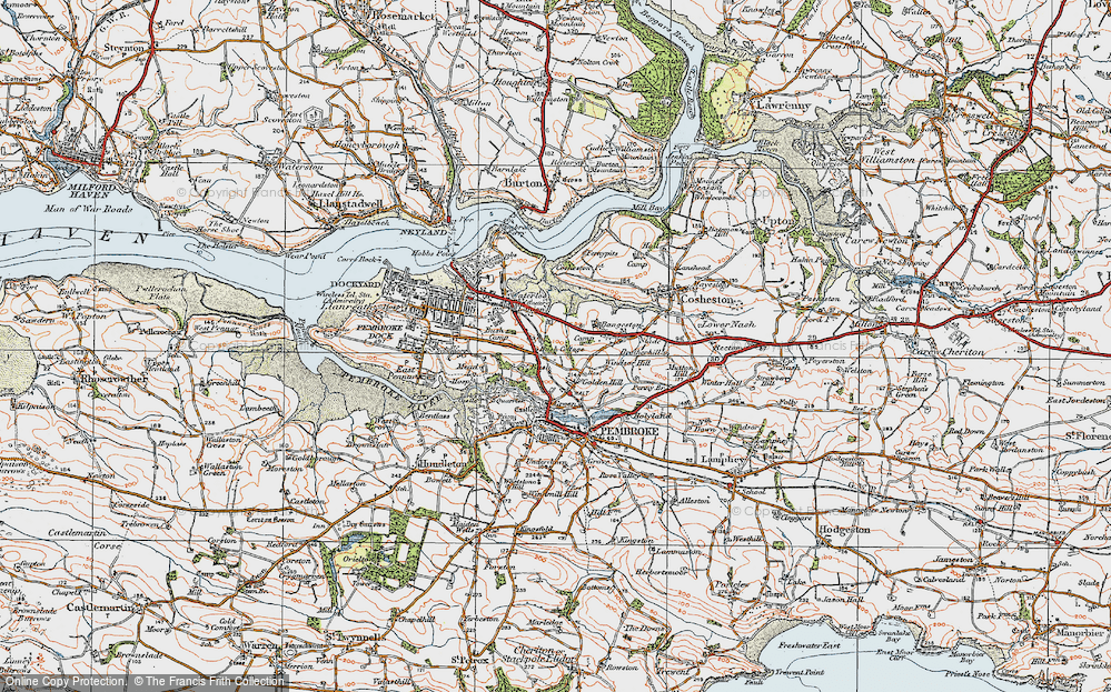 Old Map of Golden Hill, 1922 in 1922