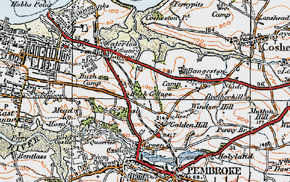Old map of Golden Hill in 1922