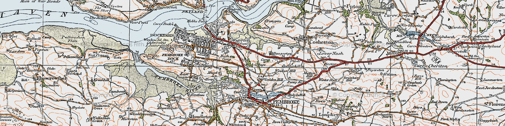 Old map of Golden Hill in 1922