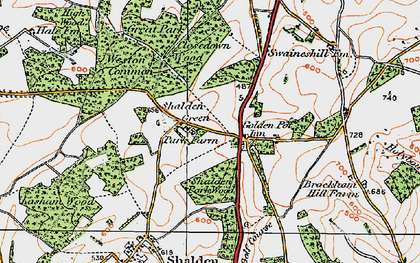Old map of Brockham Hill Barn in 1919