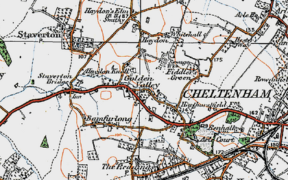 Old map of Staverton Bridge in 1919
