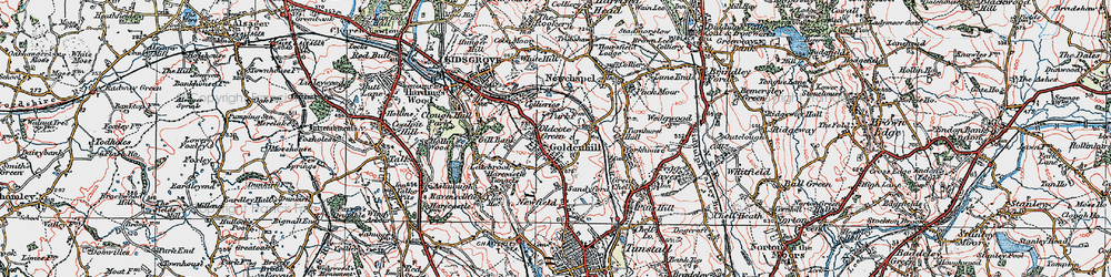Old map of Goldenhill in 1921