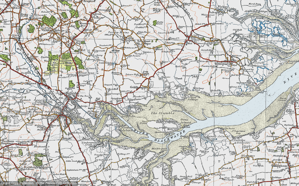Old Map of Goldhanger, 1921 in 1921