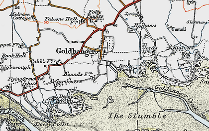 Old map of Goldhanger in 1921
