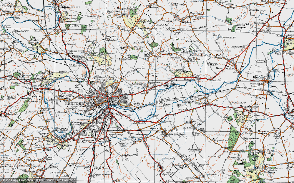 Old Map of Goldington, 1919 in 1919