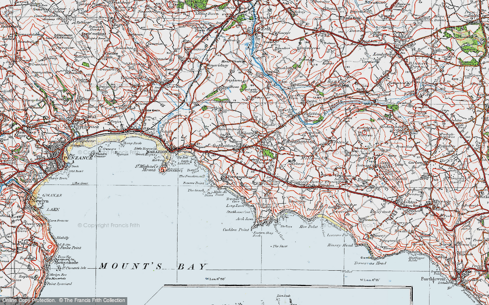 Old Map of Goldsithney, 1919 in 1919