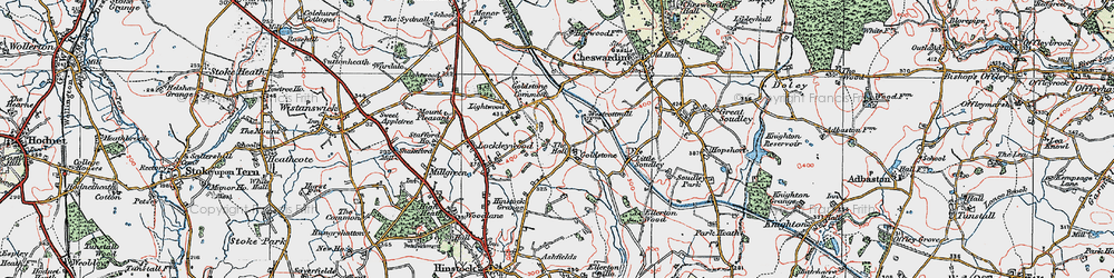 Old map of Westcott Mill in 1921
