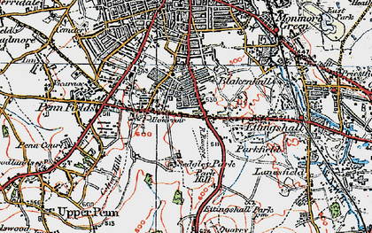 Old map of Goldthorn Park in 1921
