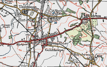 Old map of Goldthorpe in 1924