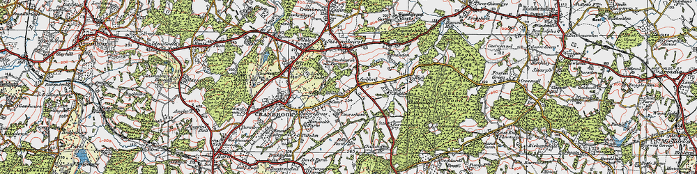 Old map of Golford in 1921