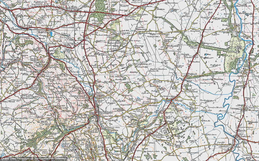 Old Map of Historic Map covering Burton Lodge in 1924