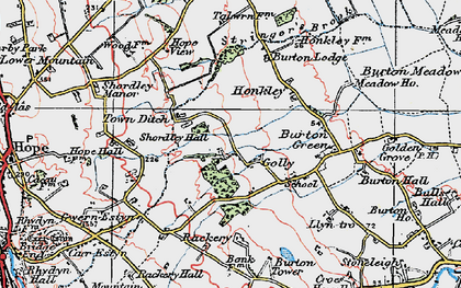 Old map of Burton Lodge in 1924