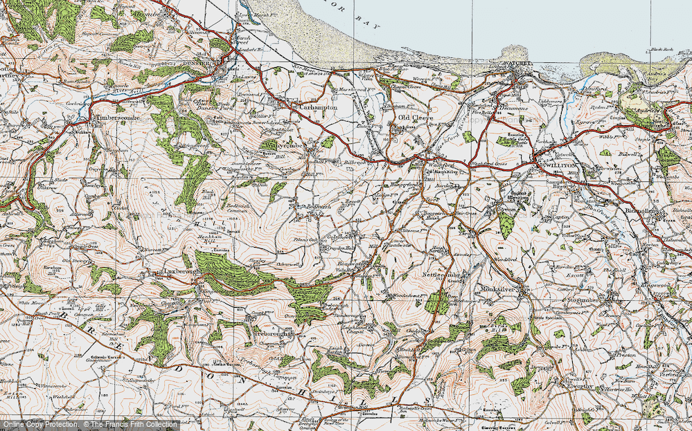 Old Map of Golsoncott, 1919 in 1919