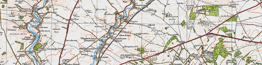 Old map of Gomeldon in 1919
