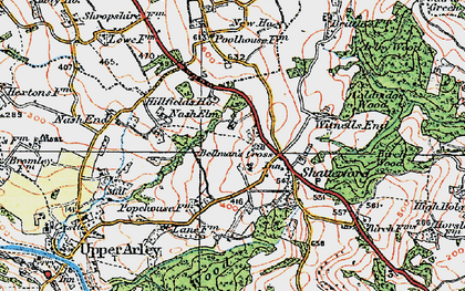 Old map of Bellman's Cross in 1921